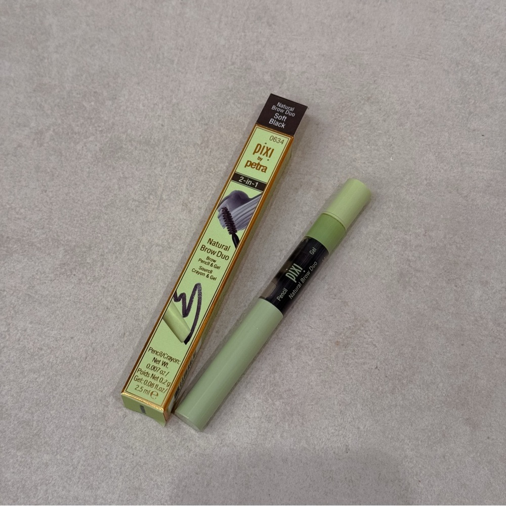 Pixi Natural Brow Duo Soft Black 2-in-1 Pencil & Tinted Brow Gel